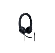 Kensington H1000 Auriculares con Microfono USB-C - Diadema Ajustable - Almohadillas Acolchadas - Controles en Cable - Cable Trenzado de 1.80m - Color Negro