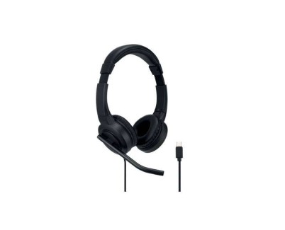 Kensington H1000 Auriculares con Microfono USB-C - Diadema Ajustable - Almohadillas Acolchadas - Controles en Cable - Cable Trenzado de 1.80m - Color Negro