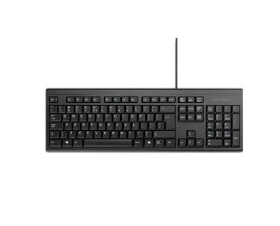 Kensington KB100 EQ Teclado Completo USB-A - Fabricado con 64% de Contenido Reciclado - Membrana a Prueba de Liquidos - Color Negro