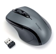 Kensington Pro Fit Raton Inalambrico 2,4GHz 1600dpi - Sensor Optico 1750ppp - 5 Botones - Uso Diestro - Tamaño Mediano Ergonomico - Color Gris/Negro
