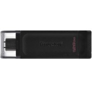 Kingston DataTraveler 70 Memoria USB Tipo C 128GB - USB-C 3.2 Gen 1 - Con Tapa - Color Negro (Pendrive)