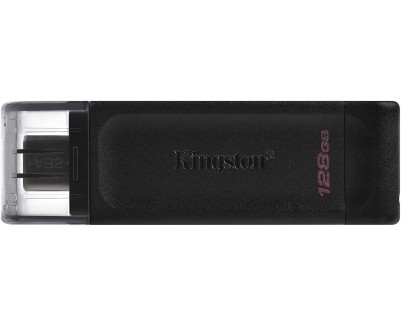 Kingston DataTraveler 70 Memoria USB Tipo C 128GB - USB-C 3.2 Gen 1 - Con Tapa - Color Negro (Pendrive)