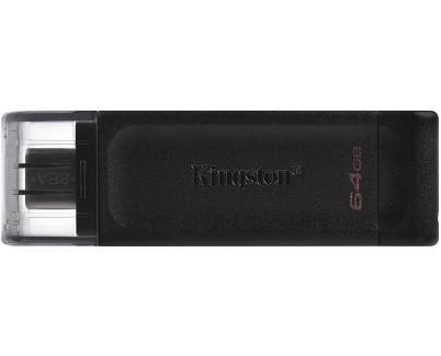 Kingston DataTraveler 70 Memoria USB Tipo C 64GB - USB-C 3.2 Gen 1 - Con Tapa - Color Negro (Pendrive)