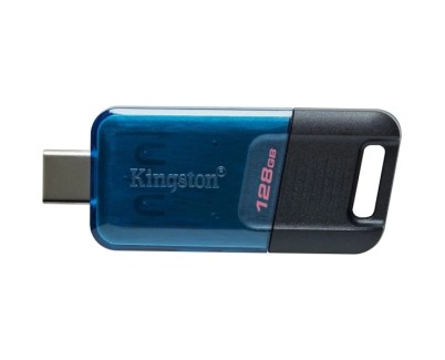 Kingston DataTraveler 80M Memoria USB-C 3.2 Gen 1 128GB - 200 MB/s en Lectura - Color Azul/Negro (Pendrive)