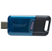 Kingston DataTraveler 80M Memoria USB-C 3.2 Gen 1 64GB - 200 MB/s en Lectura - Color Azul/Negro (Pendrive)