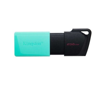 Kingston DataTraveler Exodia M Memoria USB 256GB - USB 3.2 Gen 1 - Capuchon Movil - Enganche para Llavero - Color Negro/Turquesa (Pendrive)