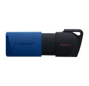 Kingston DataTraveler Exodia M Memoria USB 64GB - USB 3.2 Gen 1 - Capuchon Movil - Enganche para Llavero - Color Negro/Azul (Pendrive)