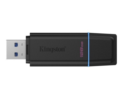 Kingston DataTraveler Exodia Memoria USB 128GB - USB 3.2 Gen 1 - Con Tapa - Enganche para Llavero - Color Negro (Pendrive)