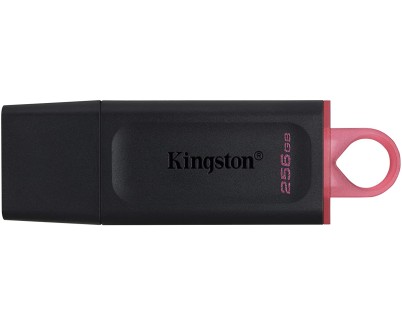 Kingston DataTraveler Exodia Memoria USB 256GB - USB 3.2 Gen 1 - Con Tapa - Enganche para Llavero - Color Negro (Pendrive)