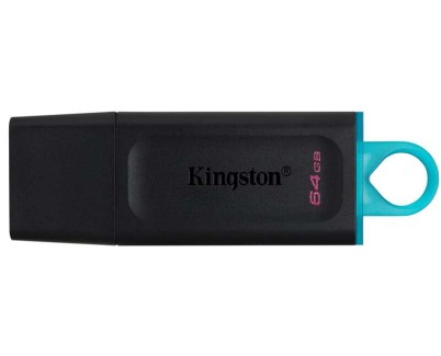 Kingston DataTraveler Exodia Memoria USB 64GB - USB 3.2 Gen 1 - Con Tapa - Enganche para Llavero - Color Negro (Pendrive)