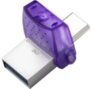 Kingston DataTraveler microDuo 3C Memoria USB-A + USB-C 128GB 3.2 Gen 1 - Velocidad de Lectura 200 MB/s - Tapon Protector (Pendrive)