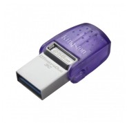 Kingston DataTraveler microDuo 3C Memoria USB-A + USB-C 256GB 3.2 Gen 1 - Velocidad de Lectura 200 MB/s - Tapon Protector (Pendrive)