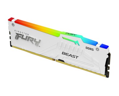 Kingston Fury Beast RGB Memoria RAM DDR5 6000MT/s 16GB 1.4V CL30 DIMM - Color Blanco