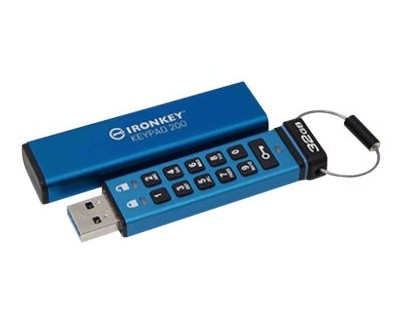 Kingston Iron Key Keypad 200 Memoria USB Tipo C 32GB - USB-C 3.2 Gen 1 Tipo A - XTS-AES - 145 MB/s Read Speed - 115 MB/s Write Speed