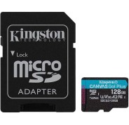 Kingston Tarjeta Micro SDXC 128GB UHS-I U3 V30 Clase 10 170MB/s Canvas Go Plus con Adaptador