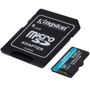 Kingston Tarjeta Micro SDXC 512GB UHS-I U3 V30 Clase 10 170MB/s Canvas Go Plus con Adaptador