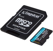 Kingston Tarjeta Micro SDXC 512GB UHS-I U3 V30 Clase 10 170MB/s Canvas Go Plus con Adaptador