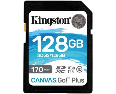 Kingston Tarjeta SDXC 128GB UHS-I U3 V30 Clase 10 170MB/s Canvas Go Plus