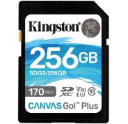 Kingston Tarjeta SDXC 256GB UHS-I U3 V30 Clase 10 170MB/s Canvas Go Plus