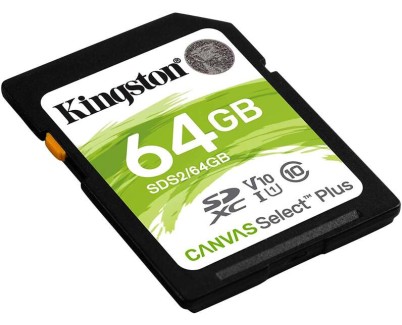 Kingston Tarjeta SDXC 64GB UHS-I Clase 10 100MB/s Canvas Select Plus