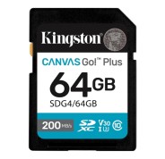 Kingston Tarjeta SDXC 64GB UHS-I U3 V30 Clase 10 200MB/s Canvas Go Plus