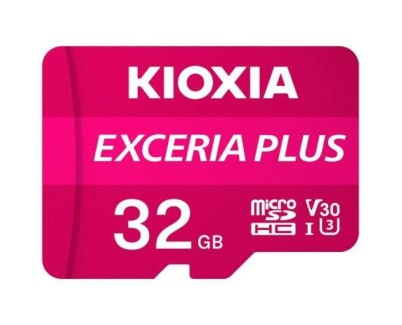 Kioxia Exceria Plus Tarjeta Micro SDHC 32GB UHS-I U3 V30 A1 Clase 10 con Adaptador