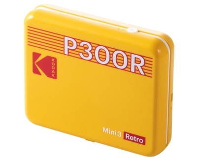 Kodak Mini 3 Retro P300R Impresora Fotografica Portatil Bluetooth - Formato de Impresion 7,6x7,6cm - Alimentacion por Bateria - Color Amarillo