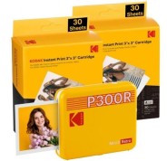 Kodak Mini 3 Retro Pack de Impresora Fotografica Portatil Bluetooth + 60 Hojas de Papel Fotografico - Formato de Impresion 7.62x7.62cm - Alimentacion por Bateria - Color Amarillo