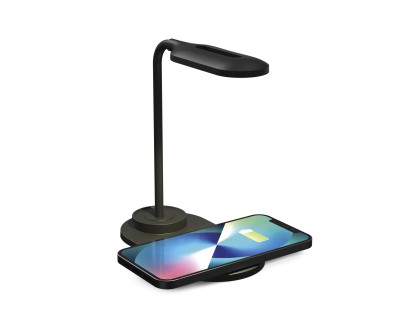 Ksix Cargador Inalambrico Lampara 15W + Cable USB-A Micro-USB - Color Negro