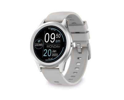 Ksix Globe Reloj Smartwatch Pantalla 1.28\" - Bluetooth 5.0 BLE - Autonomia hasta 7 dias - Resistencia al Agua IP67 - Color Plata