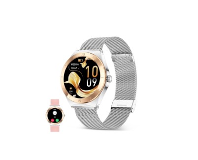 Ksix Lya Reloj Smartwatch Pantalla 1.19\" AMOLED - Autonomia hasta 5 dias - Resistencia al Agua IP68 - Color Plata