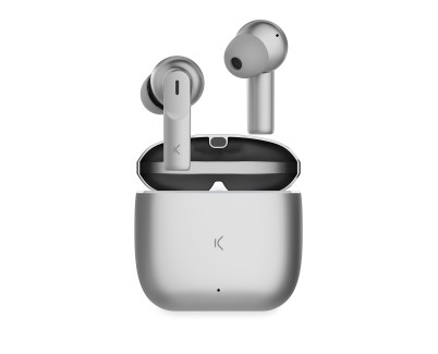 Ksix Meteor Auriculares Inalambricos - Estuche Metalico - ENC - Color Plata