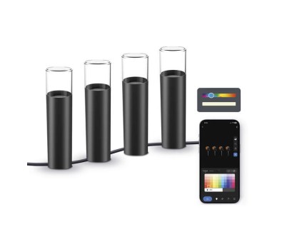 Ksix Pack 4 Smartled Outdoor Luces de Exterior RGBWIC - IP65 - Control por APP - Instalacion Facil