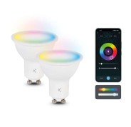 Ksix Pack de 2 Smartled Bombilla Inteligente - RGB-CCT - 5.5W - GU10