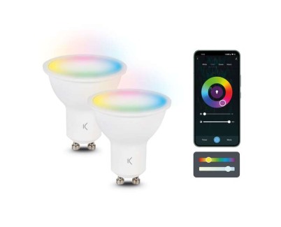 Ksix Pack de 2 Smartled Bombilla Inteligente - RGB-CCT - 5.5W - GU10