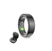 Ksix Saturn Anillo Inteligente - Autonomia Hasta 3 Dias - Actividad y Salud - Monitor de Sueño - 5ATM - Talla XS (Talla 8) - Color Negro