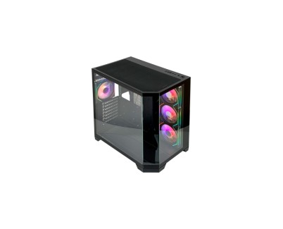 L-Link Nova Caja ATX - Cristal Templado Continuo - 4 Ventiladores RGB - USB 3.0 - Color Negro