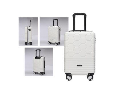 Lagart Maleta Trolley de Cabina Rigida 20 55x34x23.5cm - Cierre TSA - Ruedas Dobles 360º - Color Blanco Roto