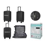 Lagart Maleta Trolley de Cabina Rigida 20 55x34x23.5cm - Cierre TSA - Ruedas Dobles 360º - Color Negro