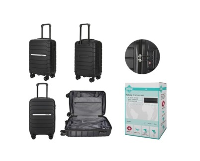 Lagart Maleta Trolley de Cabina Rigida 20 55x34x23.5cm - Cierre TSA - Ruedas Dobles 360º - Color Negro