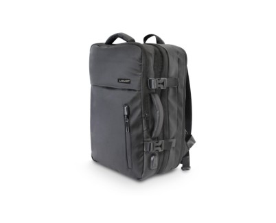 Lagart Mochila/Maletin Ejecutiva de Viaje 20L Extensible a 40L - Medidas 40x29x20cm - Poliester Oxford 900D Resistente al Agua - Asa Superior, Correas Ergonomicas - Compartimento para Portatil - Conector USB - Color Gris