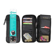 Lagart Portadocumentos de Viaje - Compartimentos para Tarjetas, Monedas, Pasaporte, Billetes etc... Color Negro