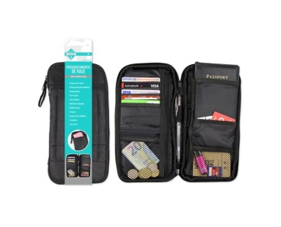Lagart Portadocumentos de Viaje - Compartimentos para Tarjetas, Monedas, Pasaporte, Billetes etc... Color Negro