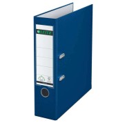 Leitz 180º Archivador de Palanca Tamaño A4 - Lomo Ancho 80mm - Ollao, Rado y Tarjetero en el Lomo - Carton Forrado en Plastico - Cantoneras Metalicas - Color Azul