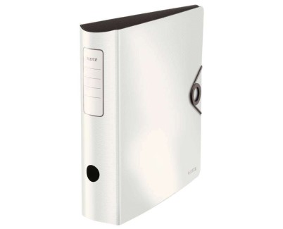 Leitz Active Solid Archivador de Palanca para formato A4 - Lomo Ancho Redondeado de 75mm - Mecanismo de 180° - Cierre con Goma Elastica - Color Blanco