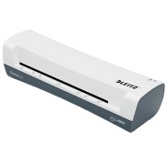 Leitz iLAM Home A4 Plastificadora - Hasta Tamaño A4 - Velocidad 300mm/min - Calentamiento en 3 Minutos - Grueso Bolsa 75 y 125mic - Incluye Paquete de 5 Bolsas de Plastificacion  A4 - Color Blanco/Gris