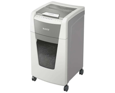 Leitz IQ 300 Autofeed P5 Destructora de Papel Automatica Micro Corte P-5 - Autoalimentacion 300 Hojas, Manual 8 Hojas - Papelera de 60L - Color Blanco/Gris