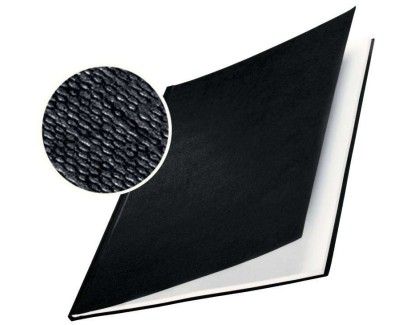 Leitz Pack de 10 Tapas Rigidas Impressbind 10,5mm - Para Formato A4 - Carton con Superficie de Lino Mate - Encuadernacion de Alta Calidad - Color Negro