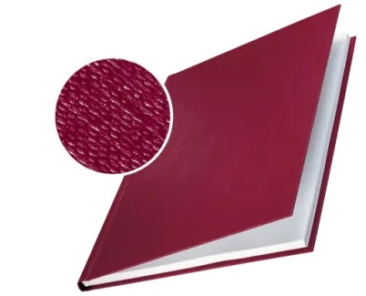 Leitz Pack de 10 Tapas Rigidas Impressbind 3,5mm - Capacidad para 15-35 Hojas A4 - Encuadernacion de Alta Calidad - Superficie de Lino Lacada - Papel Blanco sin Acido - Color Burdeos