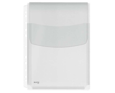 Leitz Pack de 5 Fundas Fuelle con Solapa A4 Multitaladro 11 - Capacidad 200 Hojas - Fabricada en PVC de 170 Micras - Expansibles hasta 20mm - Textura Lisa